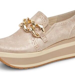 Dolce Vita ‘Jhenee Espadrille’ Slip-on Loafer Platform Sneaker LightGold Nubuck